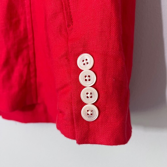 Lauren Ralph Lauren Womens 100% Linen Blazer Jacket Single‎ Breasted Size 8 EUC - Picture 11 of 15
